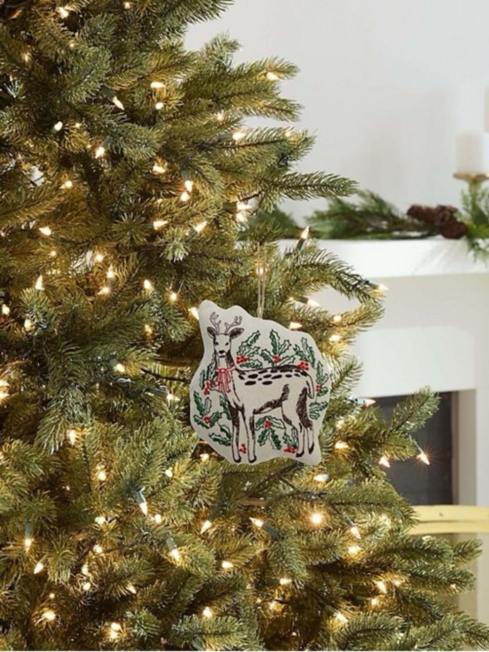 St. Nicholas Square® Midnight Forest Plush Deer Christmas Ornaments, Set of 4